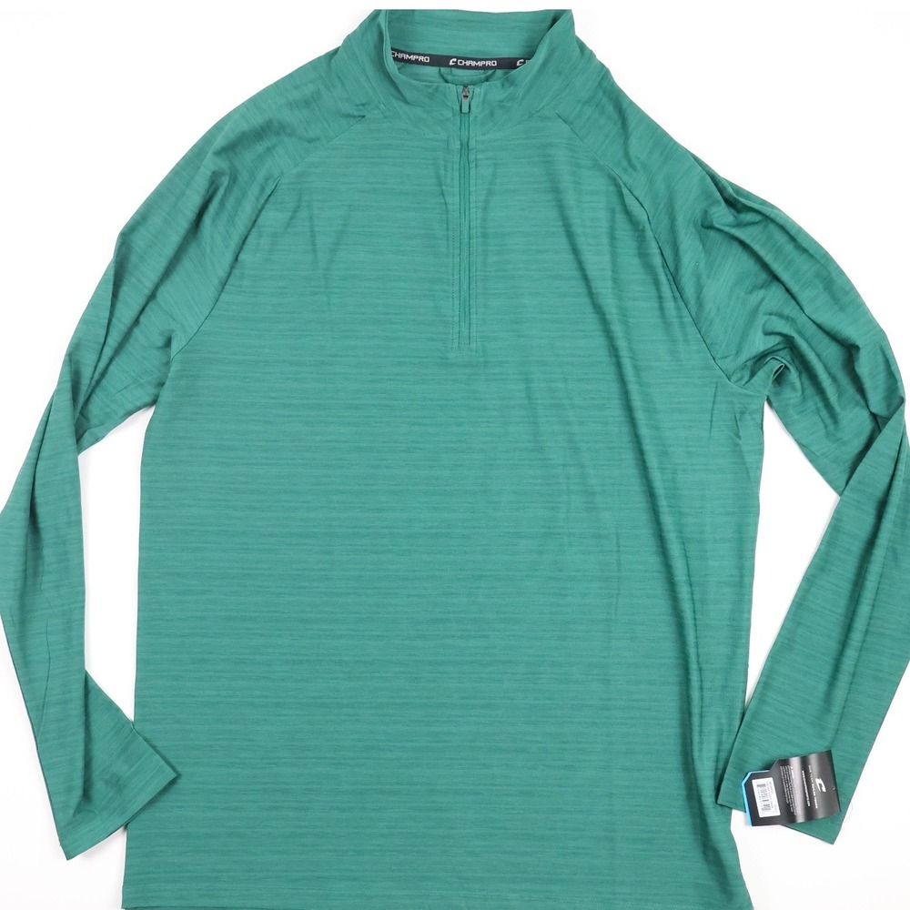 Champro Quarter Zip Pullover Heather Forest Green Large NWT